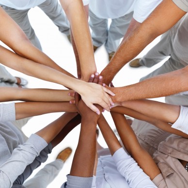 teamwork2 Hands overlapped-showing unity